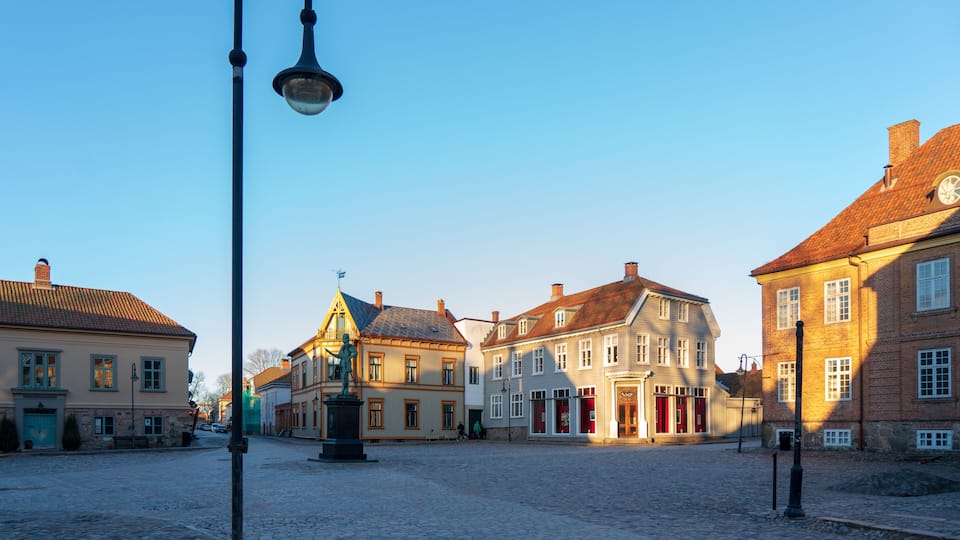 Gamle Fredrikstad marked square, Stare miasto, old city, gamlebyen , Kongsten fort Norge Norway Norwegia
