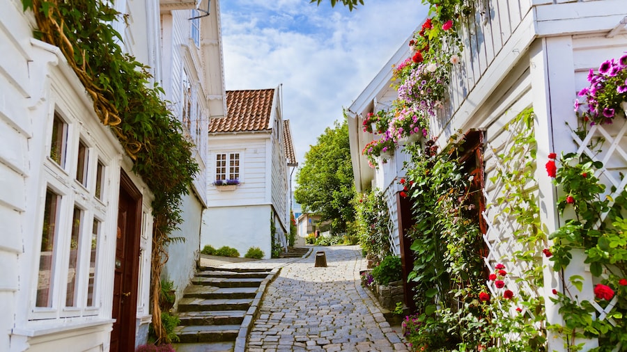 Street in old centre of Stavanger - Norway