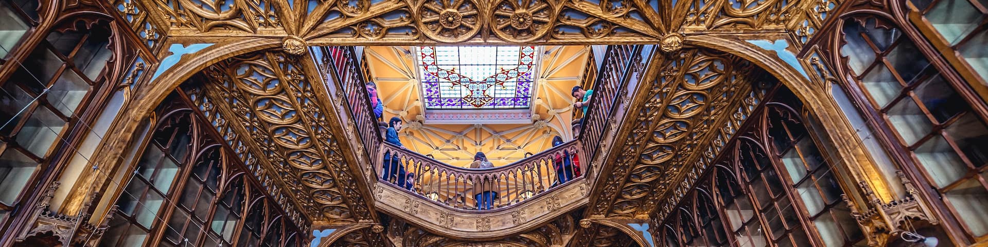Porto, Portugal - November 13, 2017: Lello Bookstore in Porto, considered to be one of the most beautiful bookstores in the world