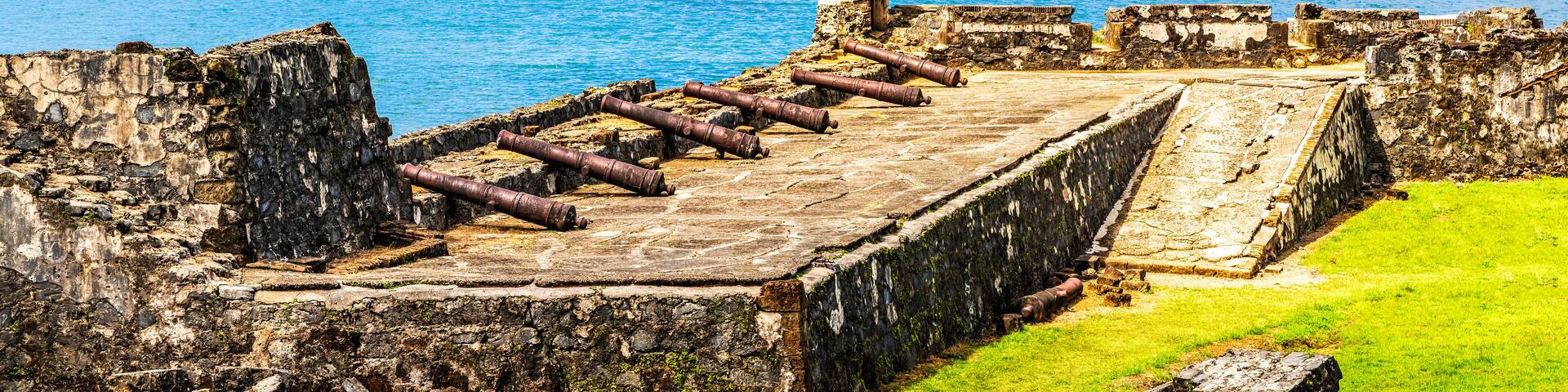 UNESCO World Heritage Site Fort San Jeronimo located in Portobelo, Panama.