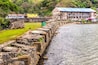 Real Aduana customs house and defense walls of Fort Jeronimo in Portobelo village, Panama
