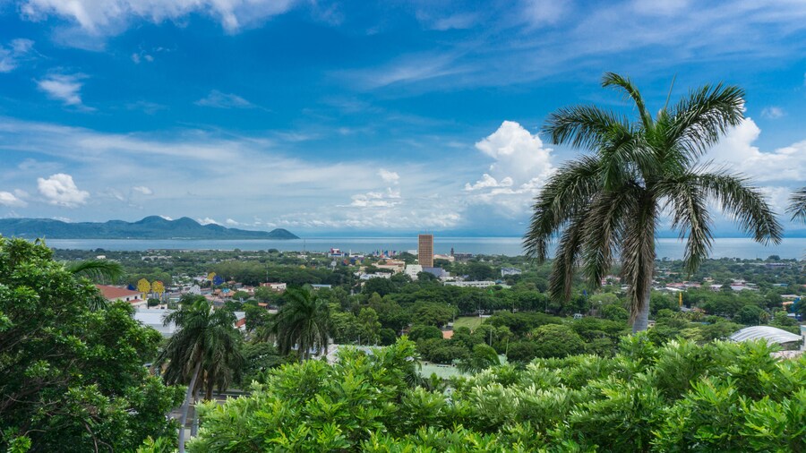 Managua view from Loma de Tiscapa. Managua capital of Nicaragua.
