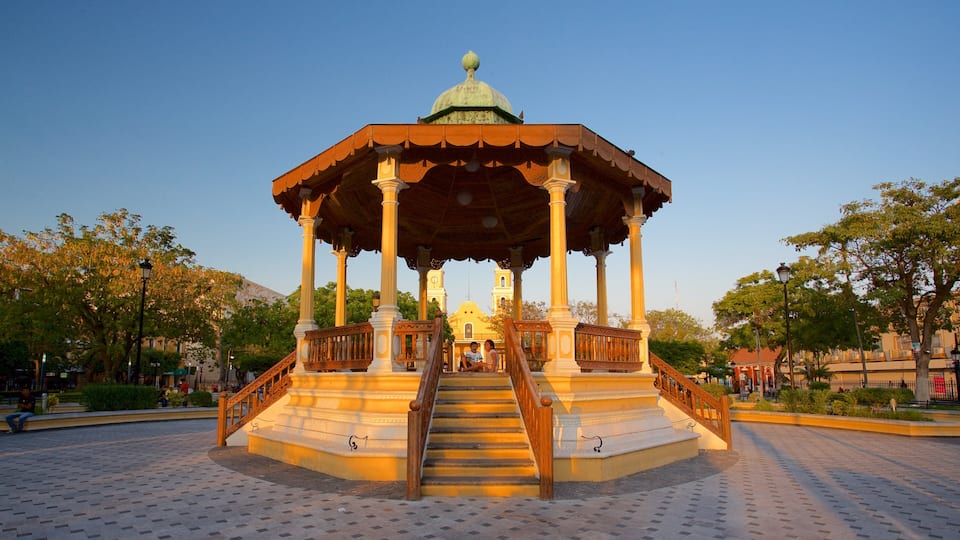 Zaragoza Park featuring a garden and a sunset