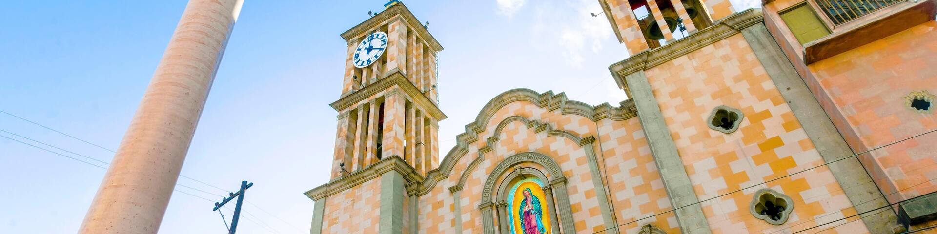 FD41P8 The Catedral de Nuestra Senora de Guadalupe, the first catholic church in Tijuana, Mexico of the Lady of Guadalupe. A view of th