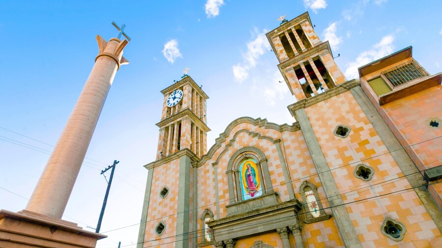 FD41P8 The Catedral de Nuestra Senora de Guadalupe, the first catholic church in Tijuana, Mexico of the Lady of Guadalupe. A view of th