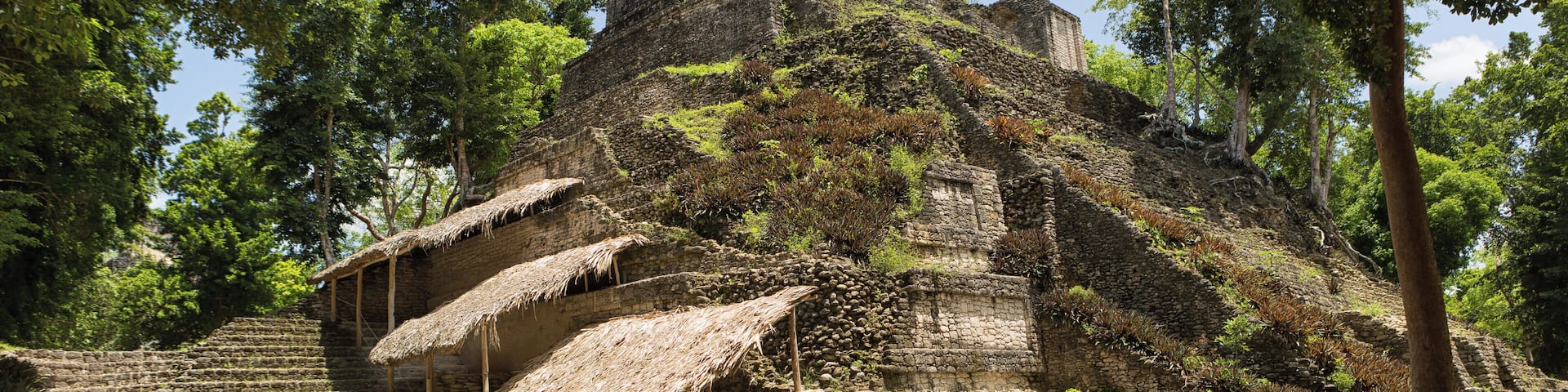 pyramid building at the Maya archeological site of Dzibanche Mexico