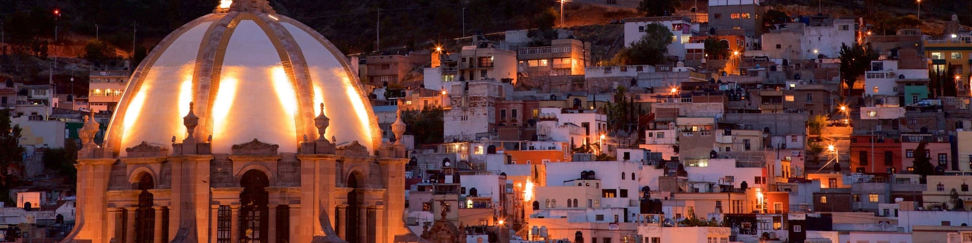 Zacatecas que incluye vistas de paisajes, patrimonio de arquitectura y una ciudad