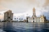 View of the Great Plaza del Malecon in the port of Veracruz Mexico