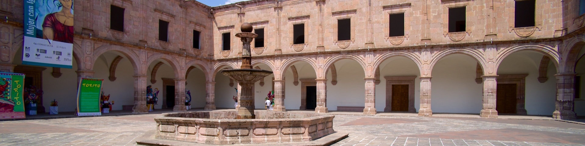 Morelia which includes a small town or village, a square or plaza and heritage architecture
