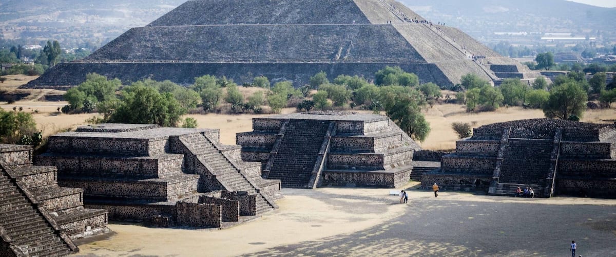 View of Pyramid of the Sun from the Pyramid of the Moon. UNESCO World Heritage Site since 1987.