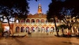 Municipal Palace of Merida which includes night scenes and heritage elements
