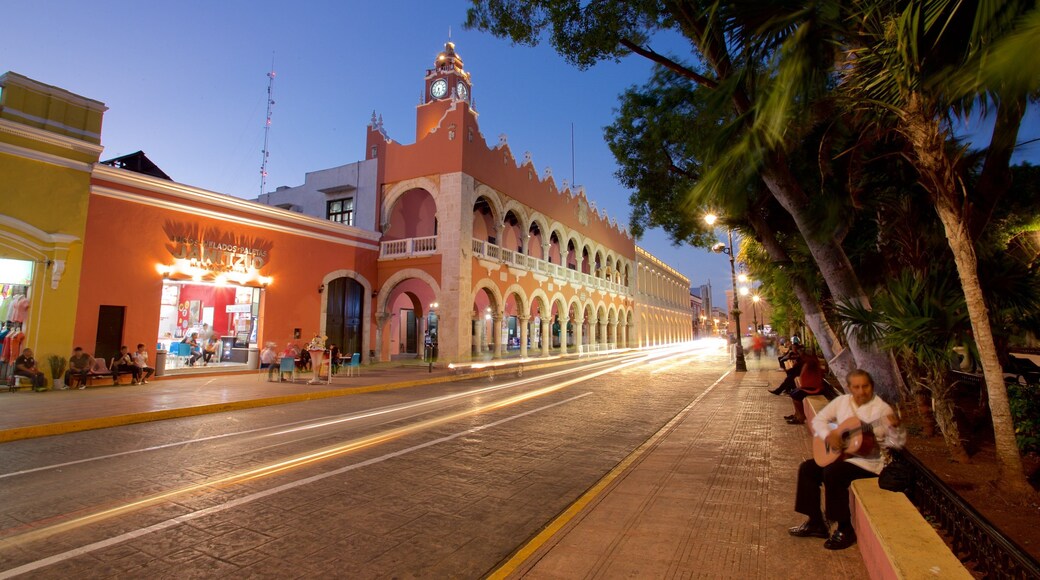 Palacio Municipal featuring night scenes and heritage elements