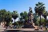 Low angle view of a monument, Monument of Jose Maria Morelos And Pabon, Plaza Hidalgo, Morelia, Michoacan State, Mexico