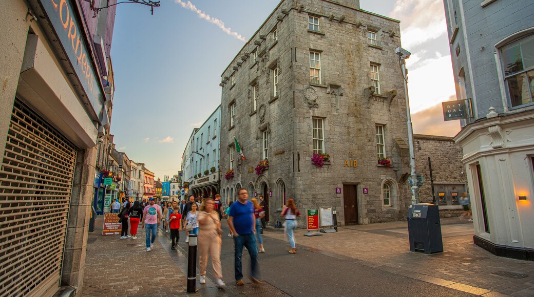Lynch\'s Castle showing street scenes and a city