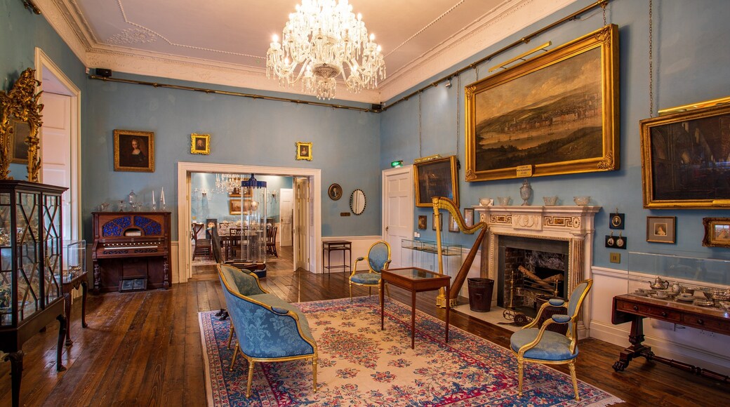 Bishop\'s Palace showing a castle, interior views and art