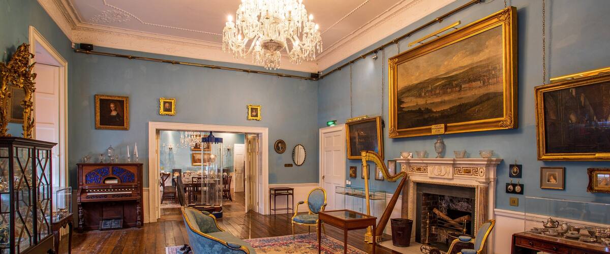 Bishop\'s Palace showing a castle, interior views and art