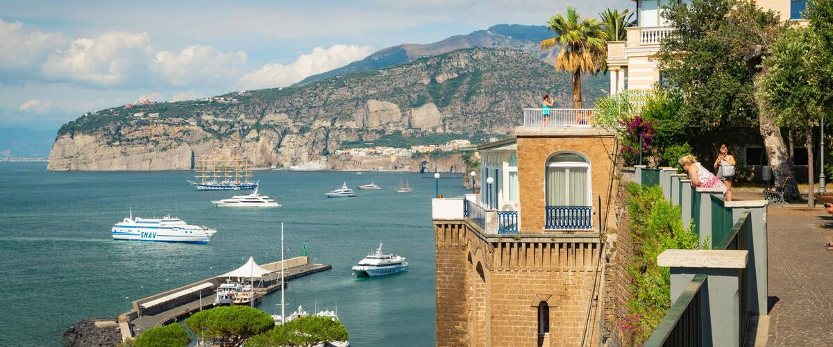 Villa Comunale Park showing general coastal views and a coastal town