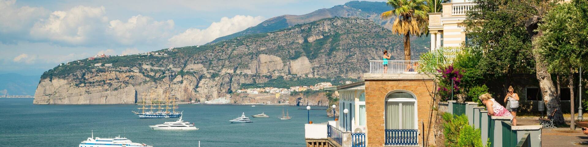 Villa Comunale Park showing general coastal views and a coastal town