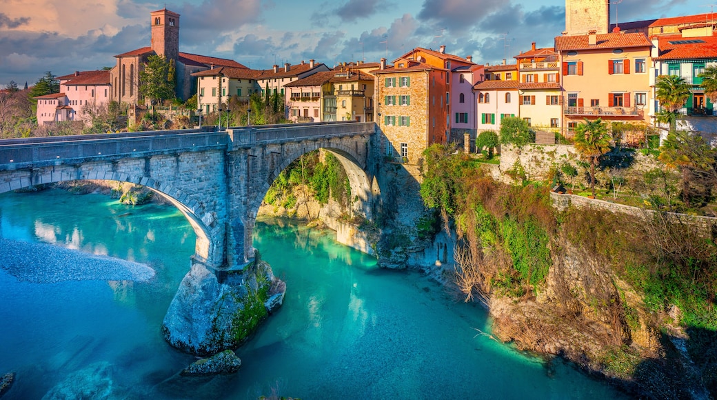 Devil's bridge in Cividale del Friuli, Italy, Europe, sunset