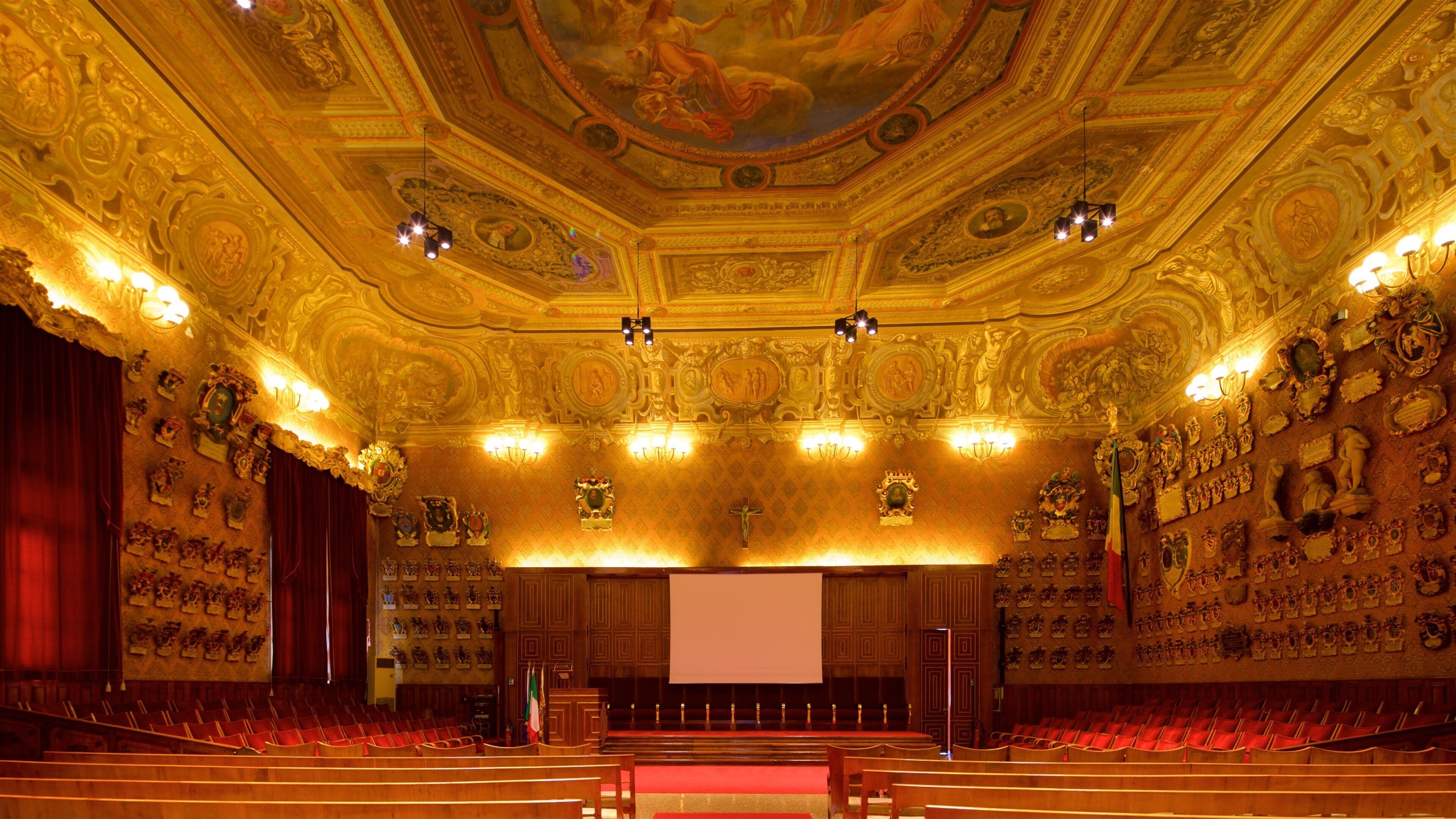 Palazzo del Bò som omfatter interiør, en kirke eller en katedral og kulturarvsgenstande