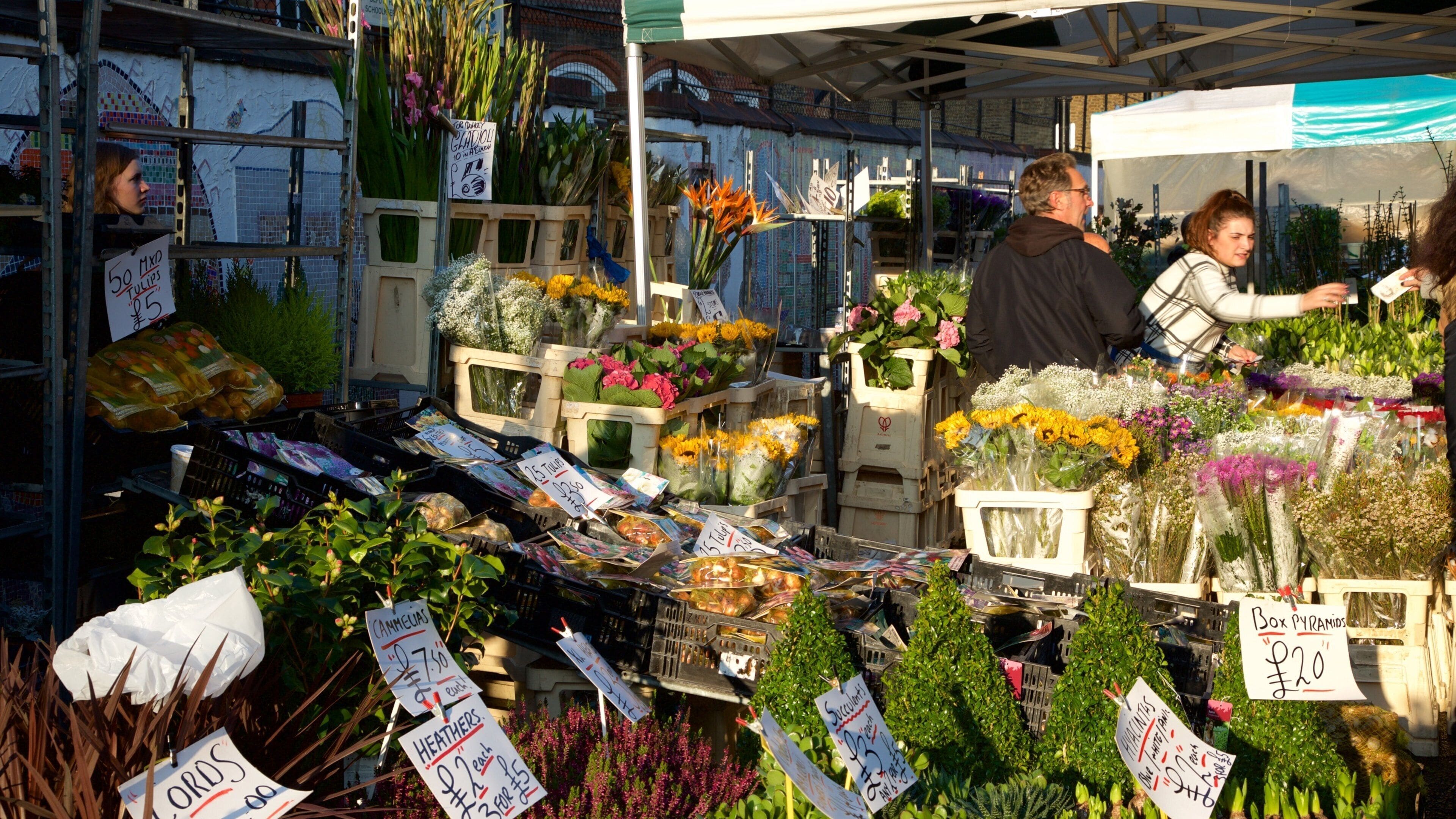 London which includes markets, shopping and flowers