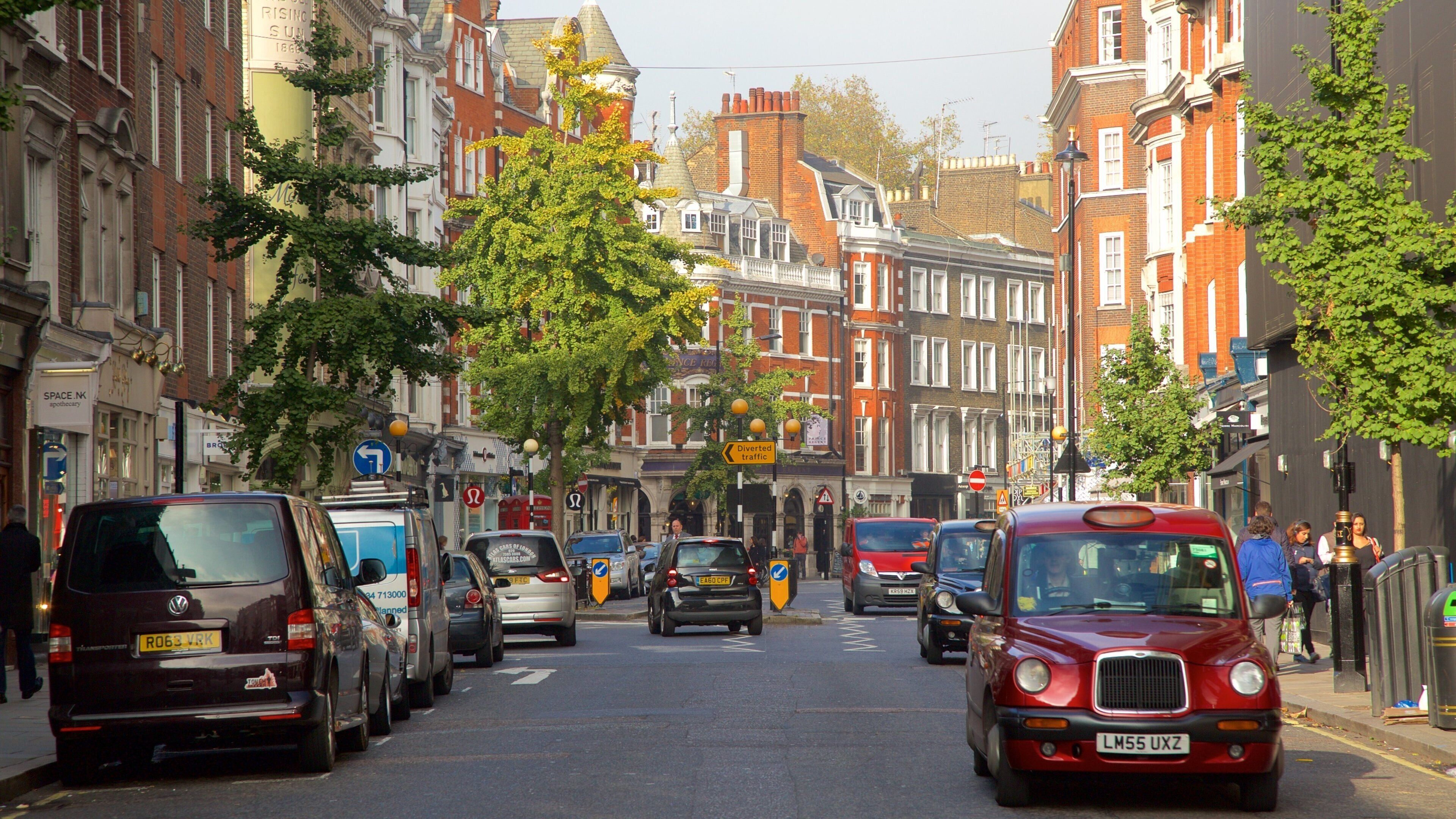 Marylebone High Street which includes street scenes and heritage architecture