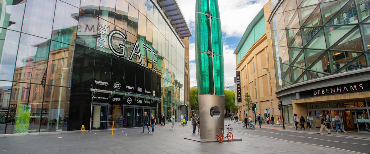 Newcastle City Center which includes outdoor art