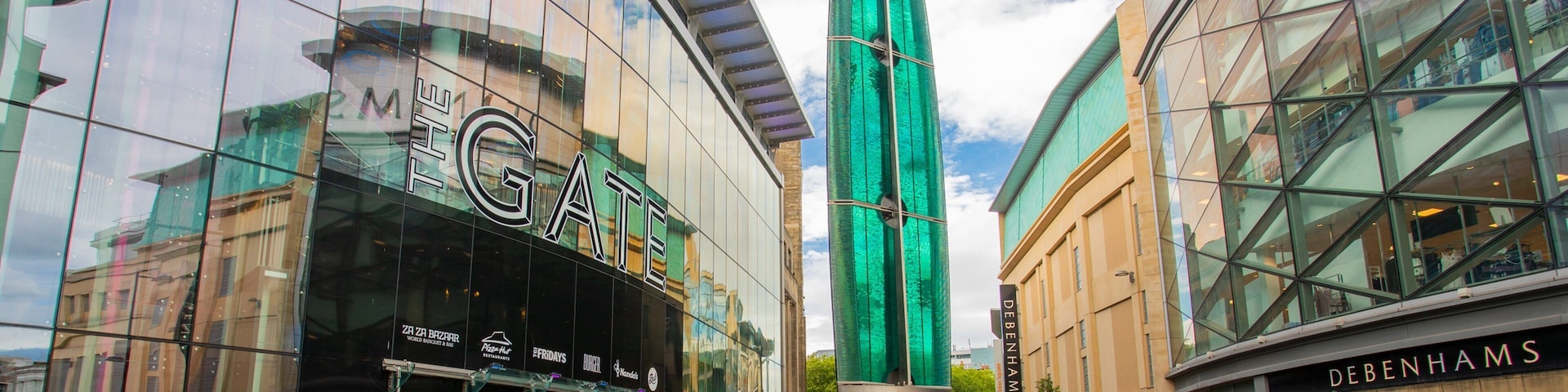 Newcastle City Center which includes outdoor art