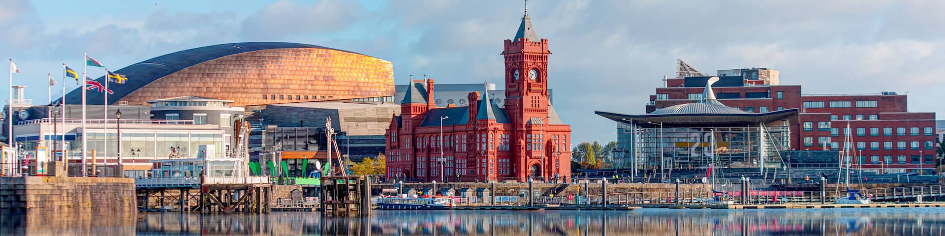 Panoramic view of the Cardiff Bay - Cardiff, Wales