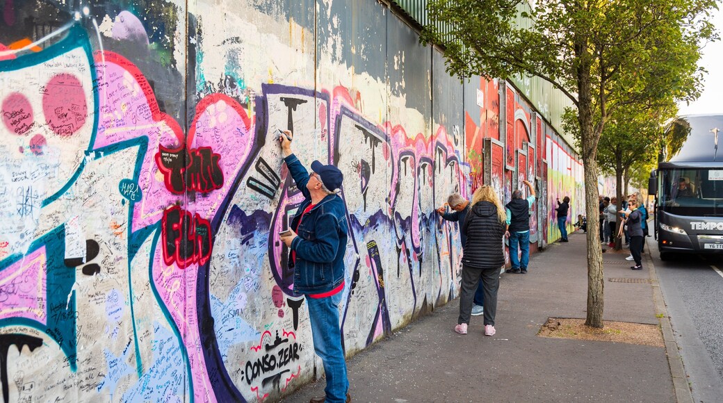 Peace Line which includes outdoor art and street scenes