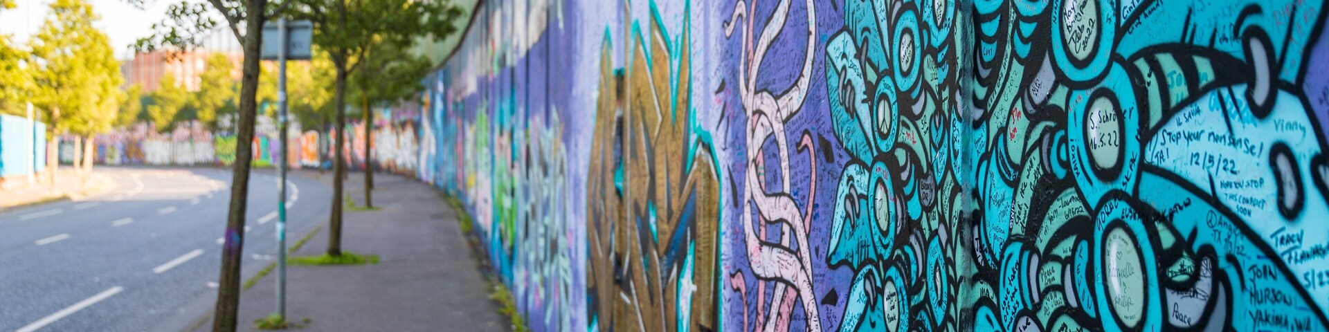 Peace Line featuring outdoor art