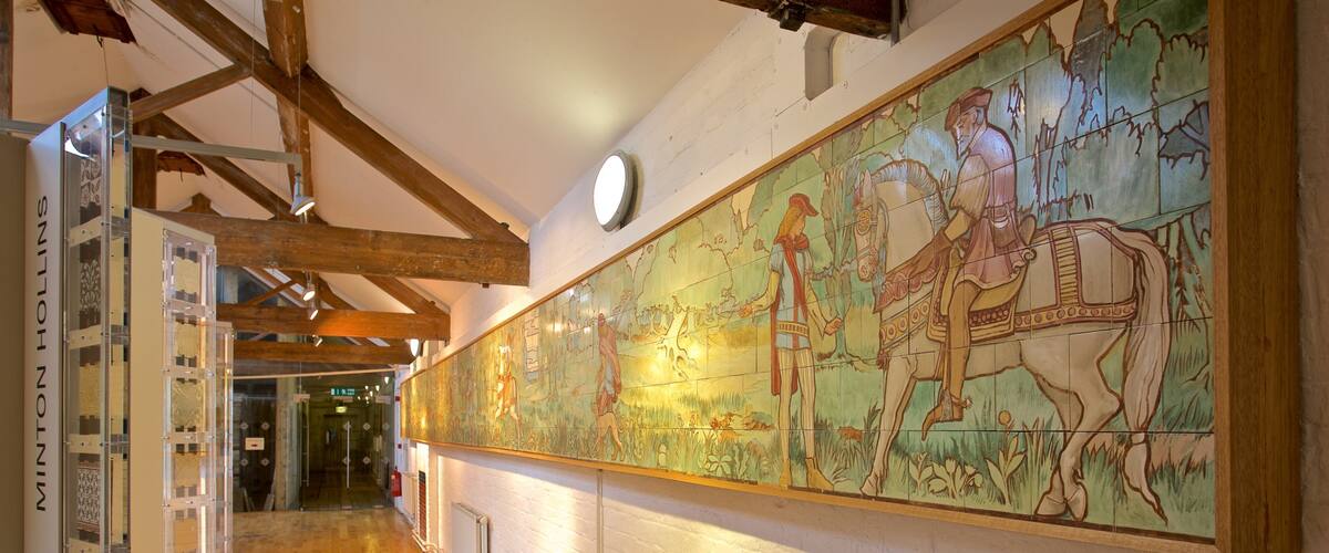 Jackfield Tile Museum showing interior views and art