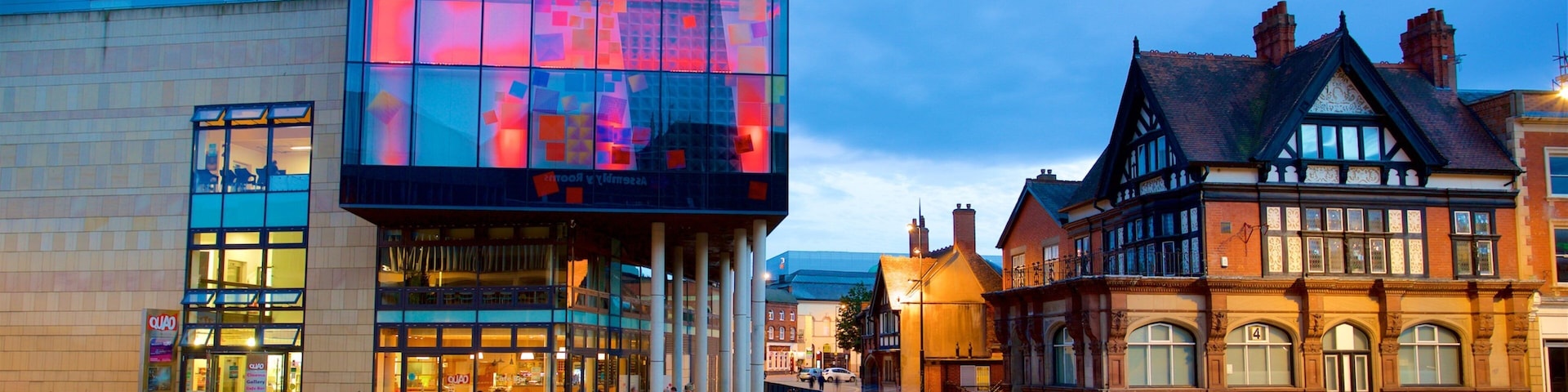 Quad which includes modern architecture, a square or plaza and night scenes