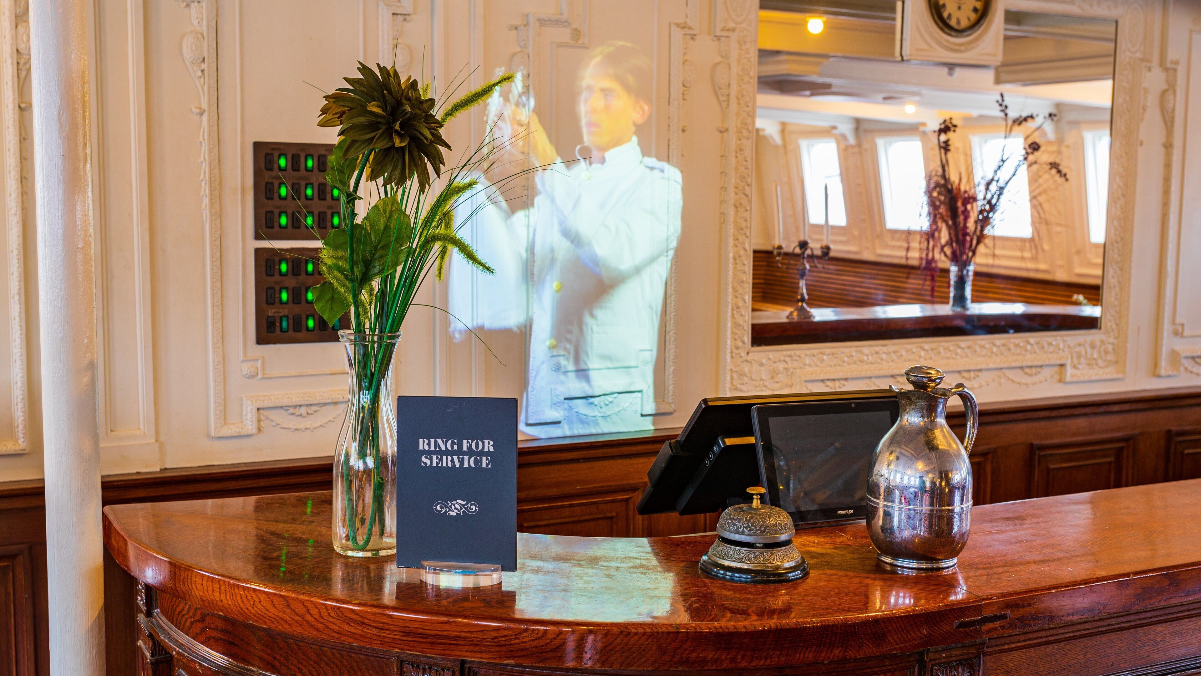 SS Nomadic showing interior views and signage