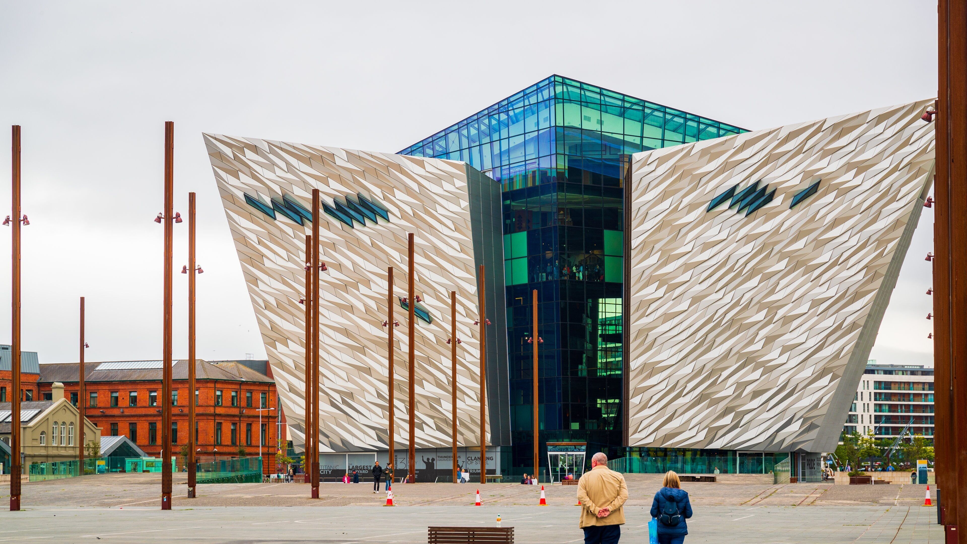 Titanic Quarter featuring modern architecture as well as a couple