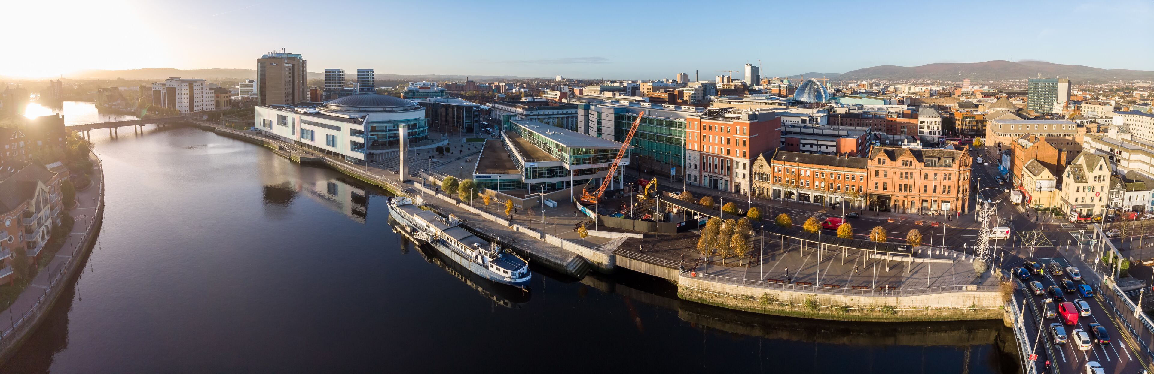 Aerial view of Belfast in autumn
