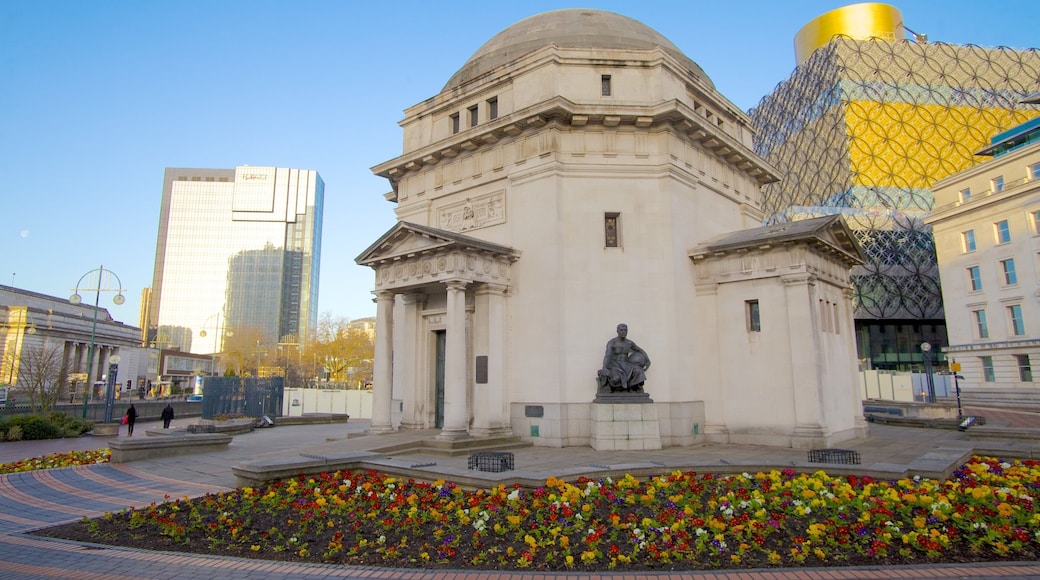 バーミンガム 表示 現代建築, 広場 と 花