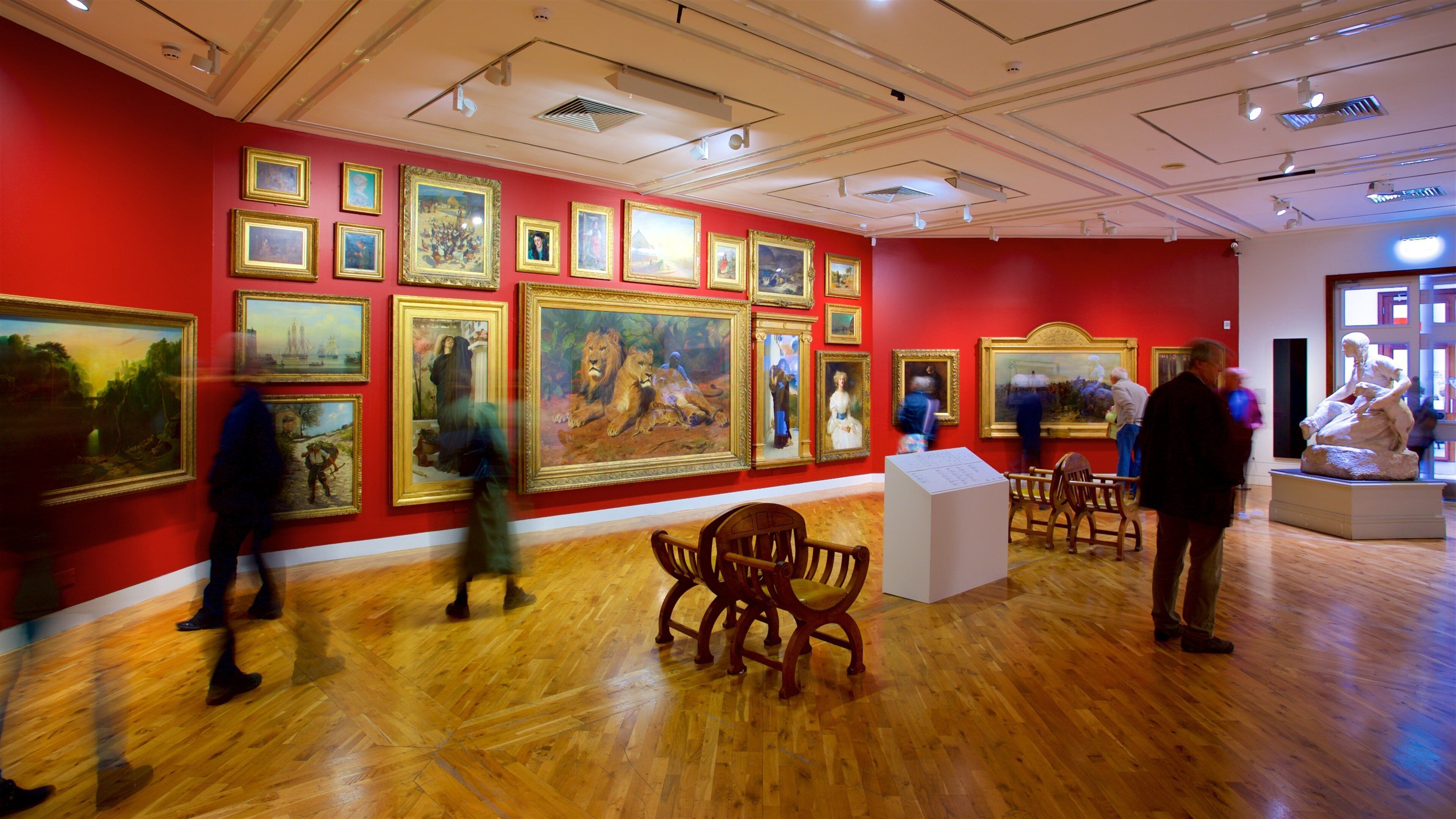 Ferens Art Gallery showing art and interior views as well as a small group of people