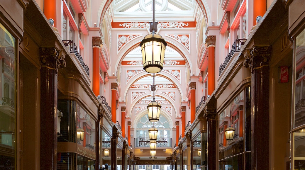 Royal Arcade featuring heritage architecture and interior views