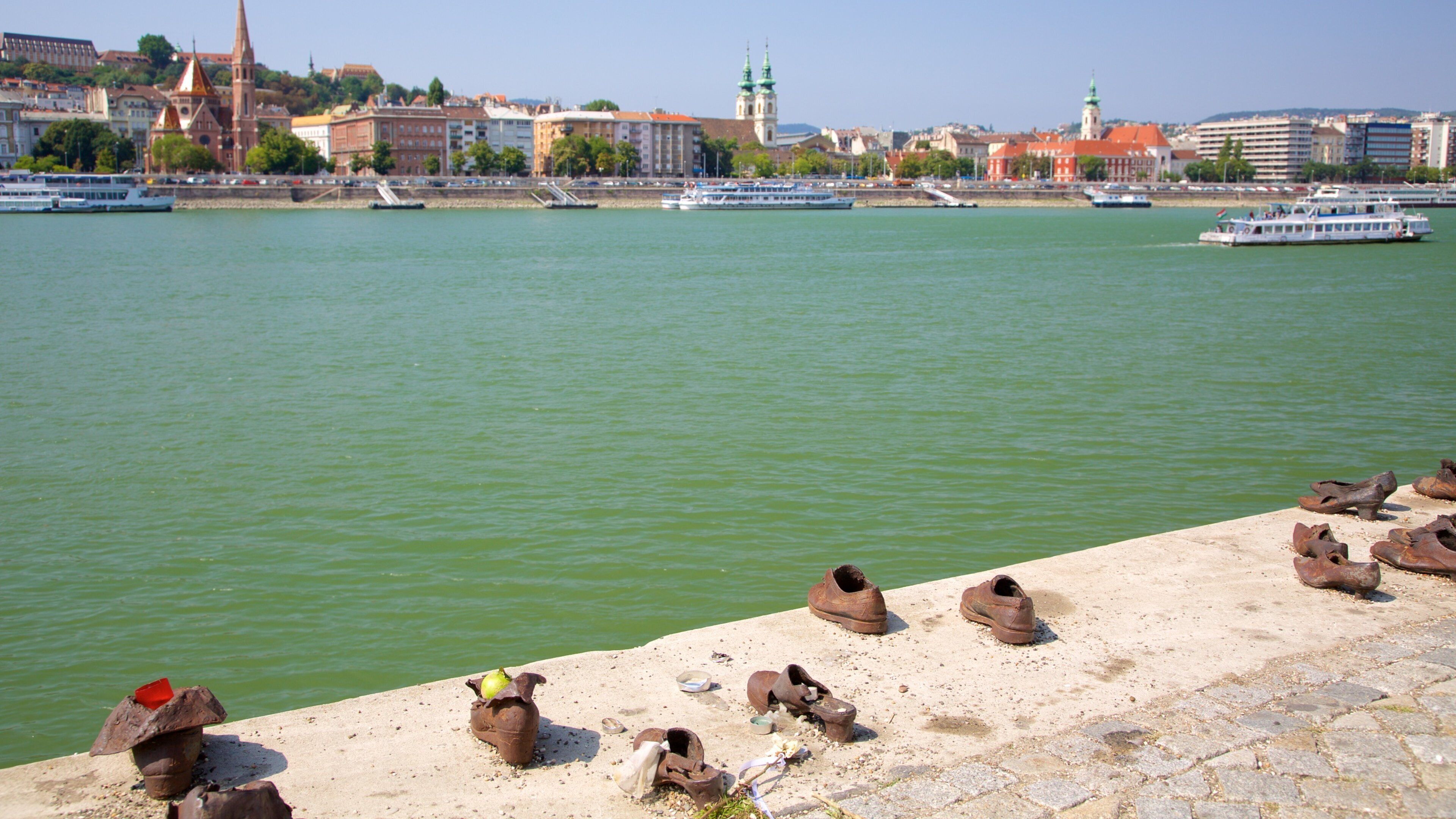Shoes on the Danube which includes a river or creek, heritage elements and a ferry