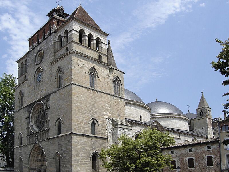 The Romanesque saint Stephen's cathedral at Cahors, France.