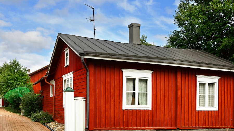 Old houses in historic quarter Neristan, Kokkola, Western Finland
