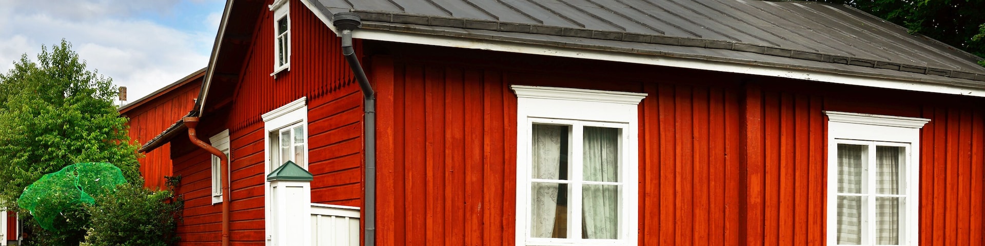 Old houses in historic quarter Neristan, Kokkola, Western Finland