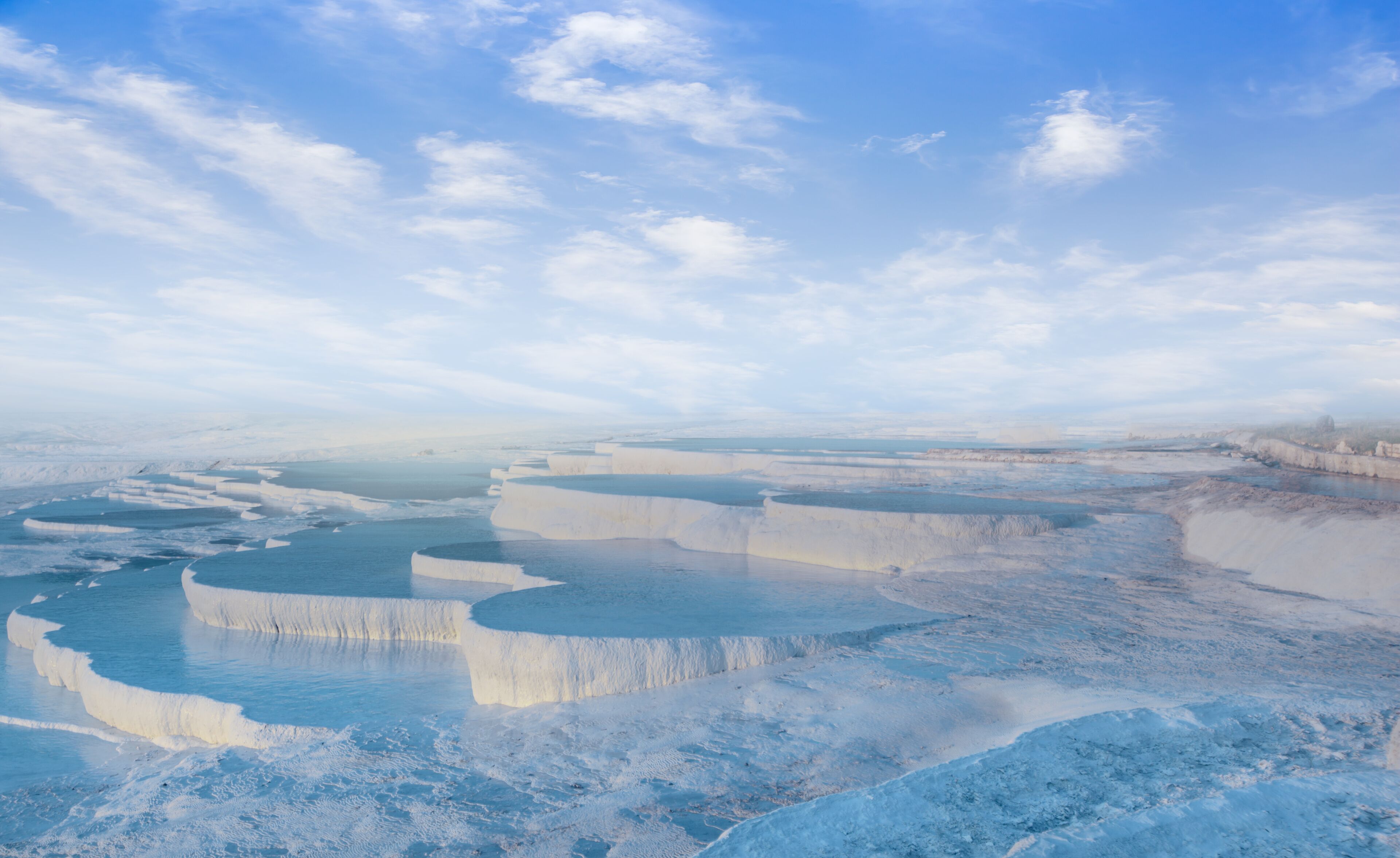 Natural travertine pools and terraces, Pamukkale, Turkey