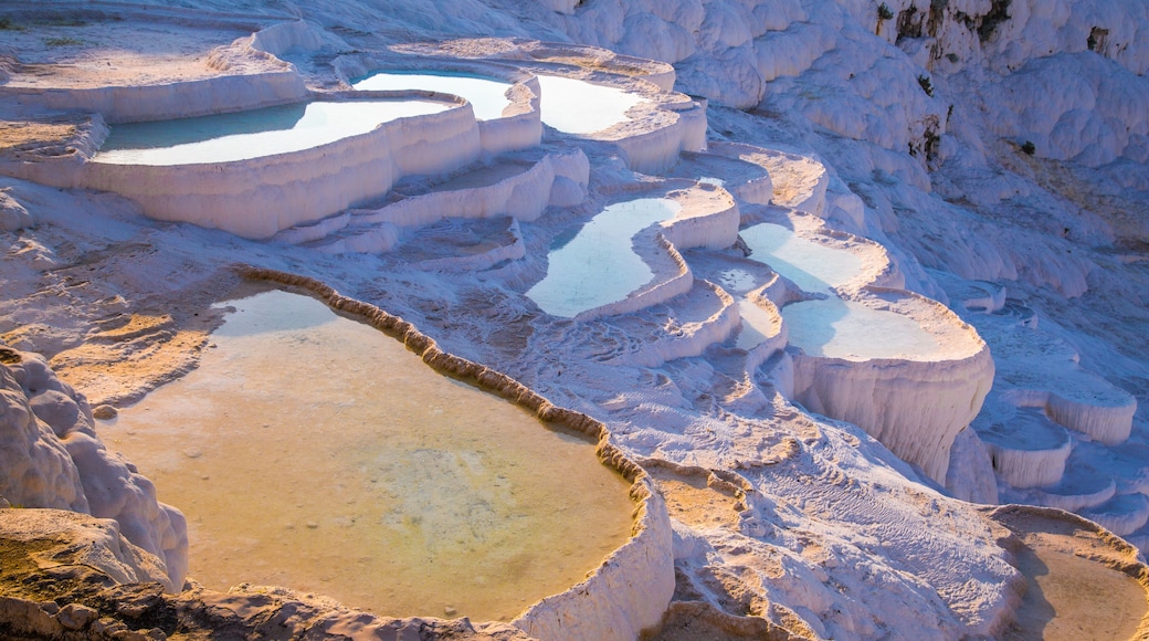 Pamukkale pool terraces in Hierapolis in Turkey