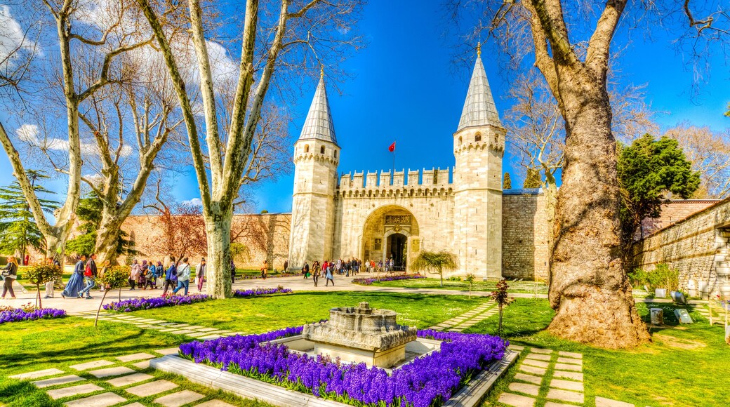 The gate of Salutation in Topkapi Palace. Topkapi Palace is popular tourist attraction in the Turkey.