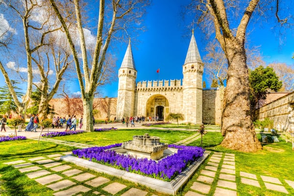 The gate of Salutation in Topkapi Palace. Topkapi Palace is popular tourist attraction in the Turkey.
