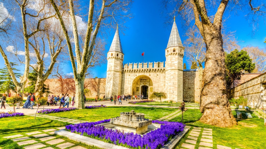 The gate of Salutation in Topkapi Palace. Topkapi Palace is popular tourist attraction in the Turkey.