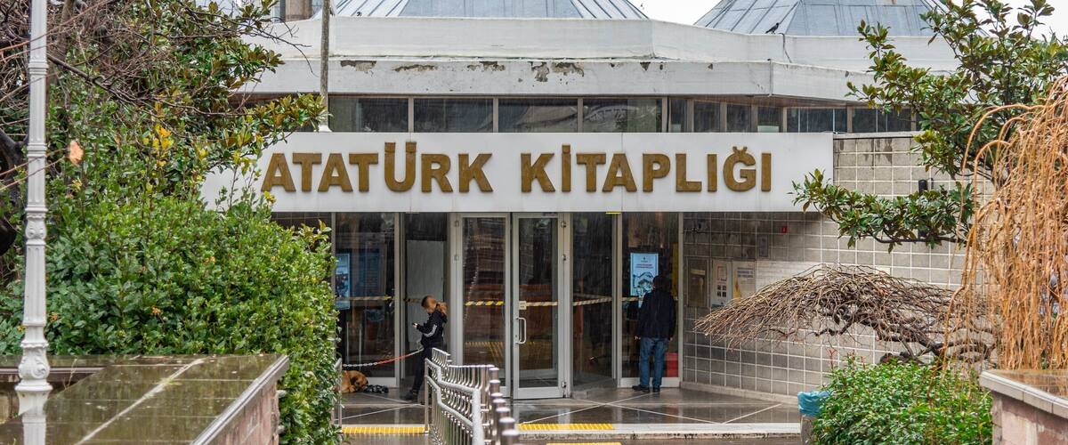 Atatürk Library showing signage