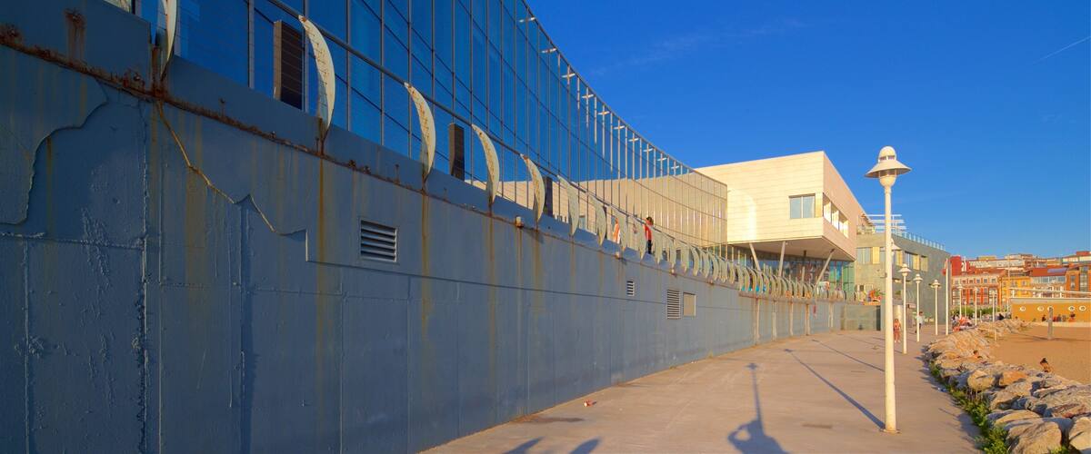 Talasoponiente showing a coastal town and a sandy beach